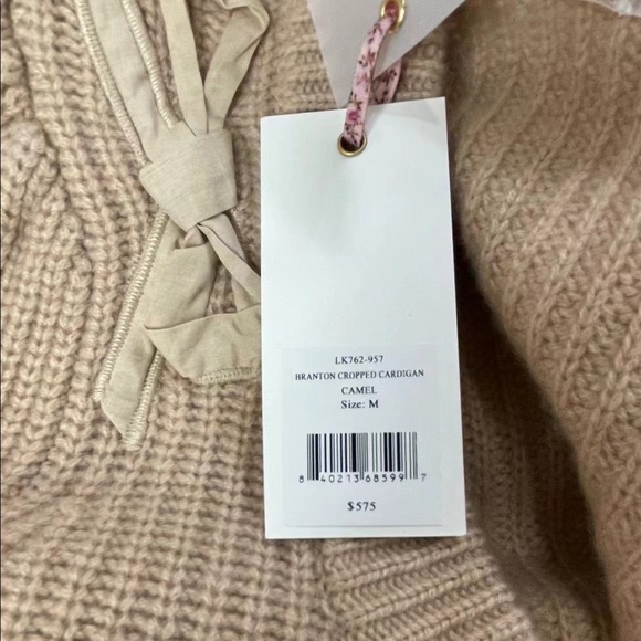 LoveShackFancy Branton Cashmere Cropped Cardigan - Picture 8 of 8